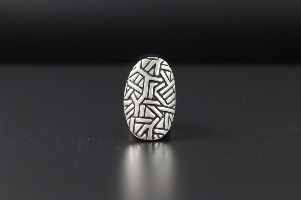 Geometric Silver Statement Ring