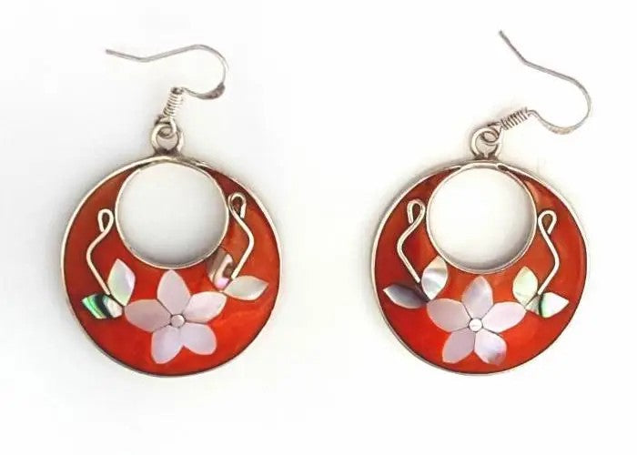 Earrings- Mother of Pearl Inlay