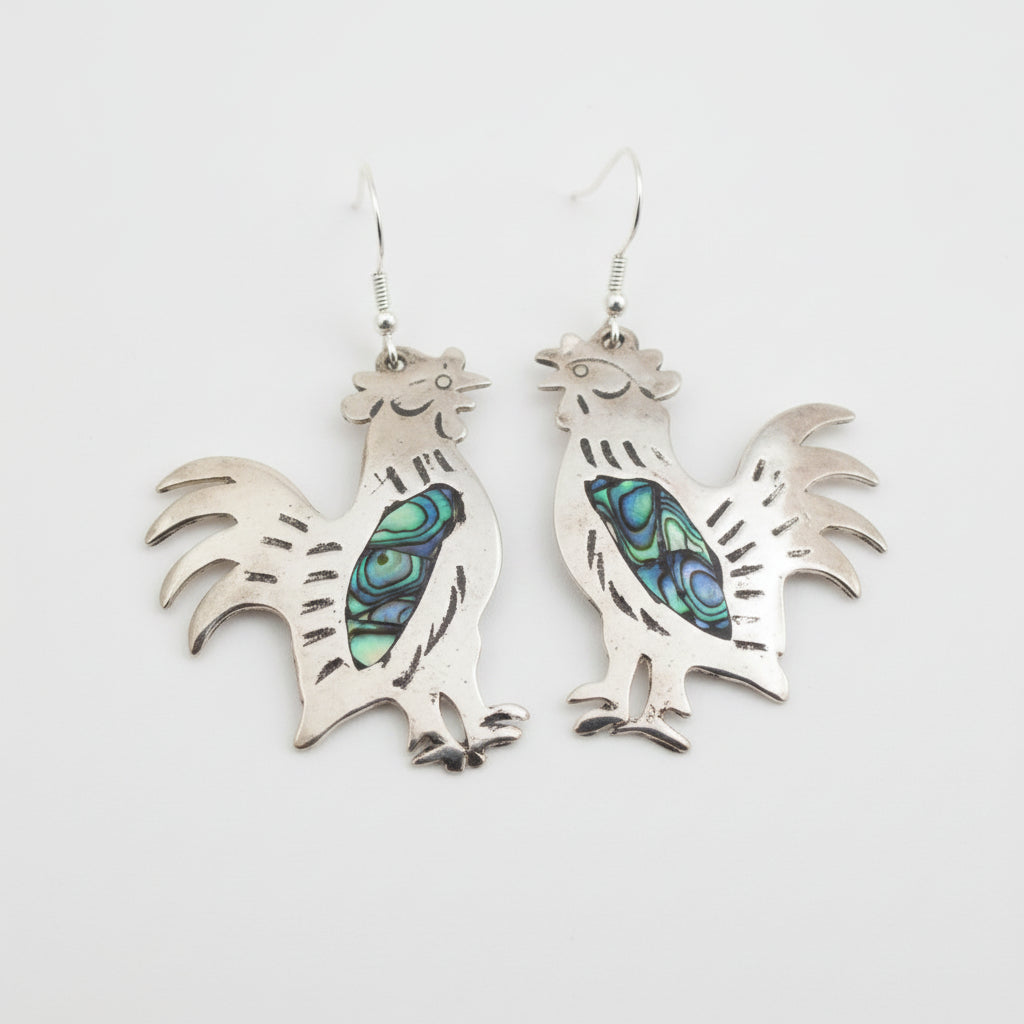 Earrings - Abalone Inlaid Design