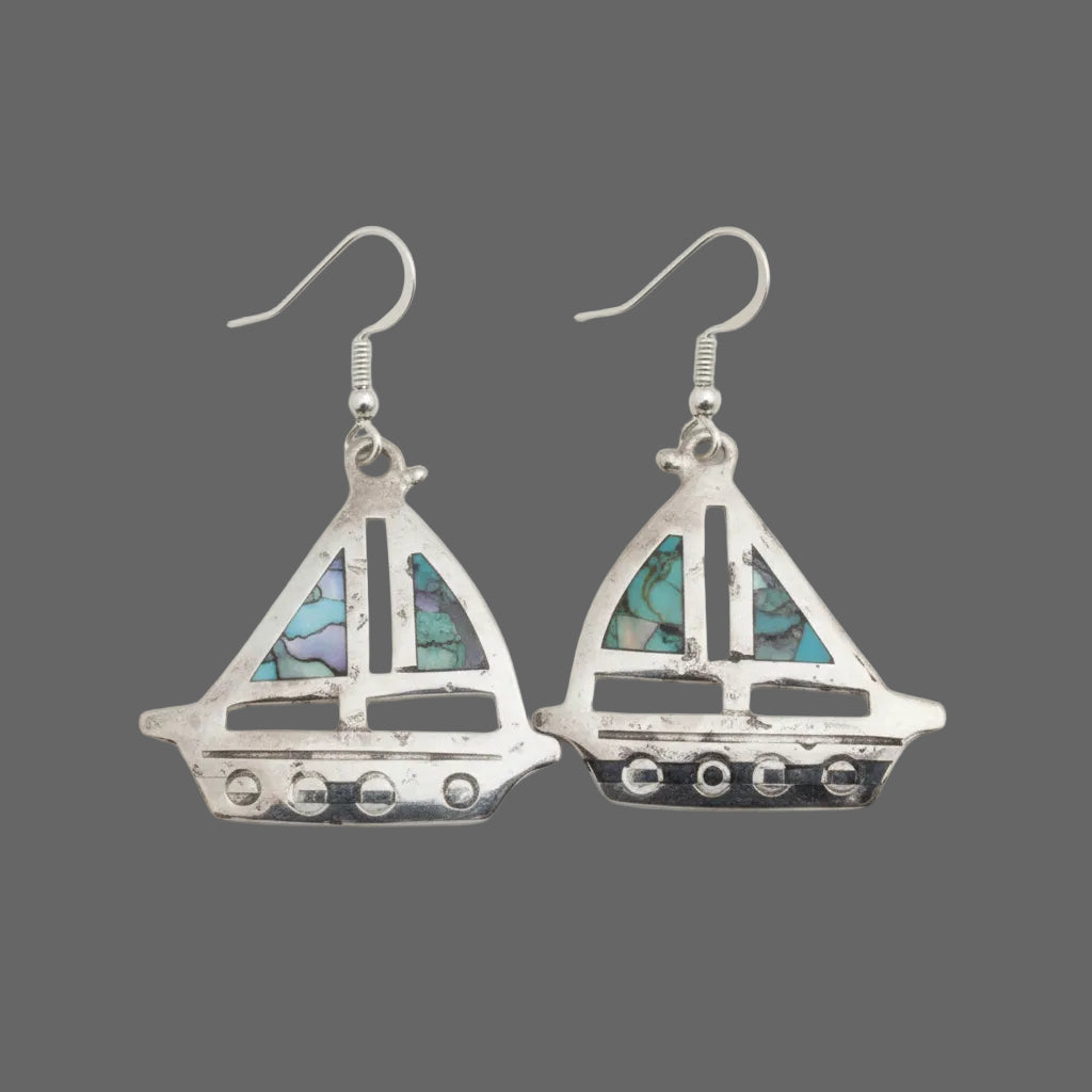 Earrings - Abalone Inlaid Design