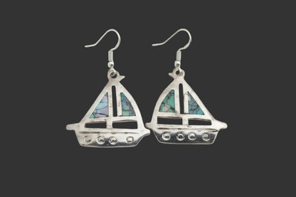 Earrings - Abalone Inlaid Design