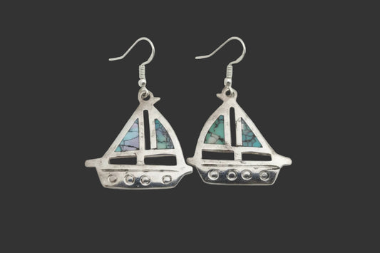 Earrings - Abalone Inlaid Design