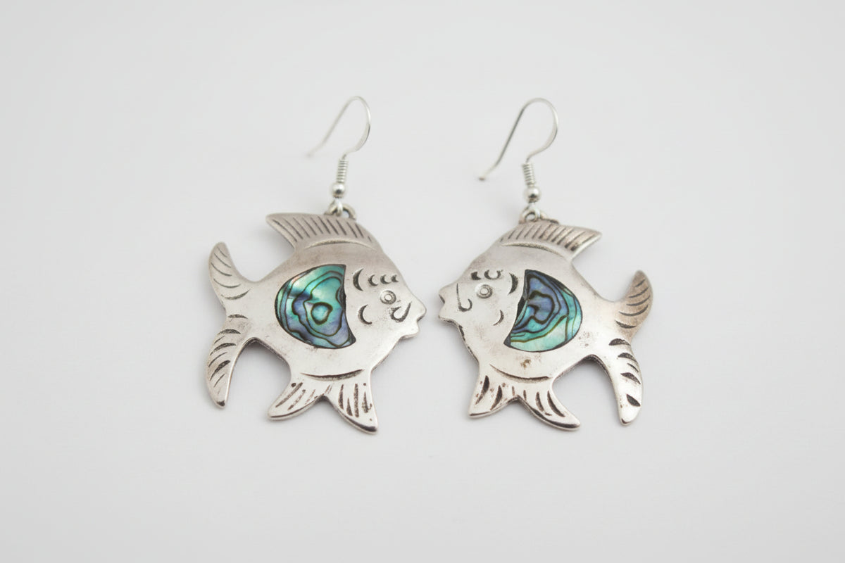 Earrings - Abalone Inlaid Design