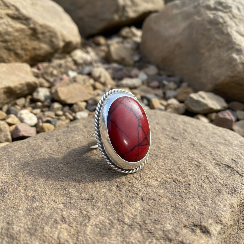 Oval Natural Stone Statement Ring