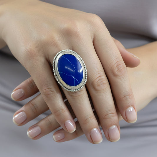 Oval Natural Stone Statement Ring