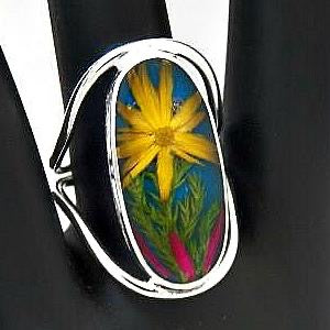Wildflower Silver Terrarium Ring