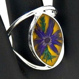 Wildflower Silver Terrarium Ring