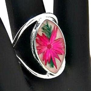 Wildflower Silver Terrarium Ring