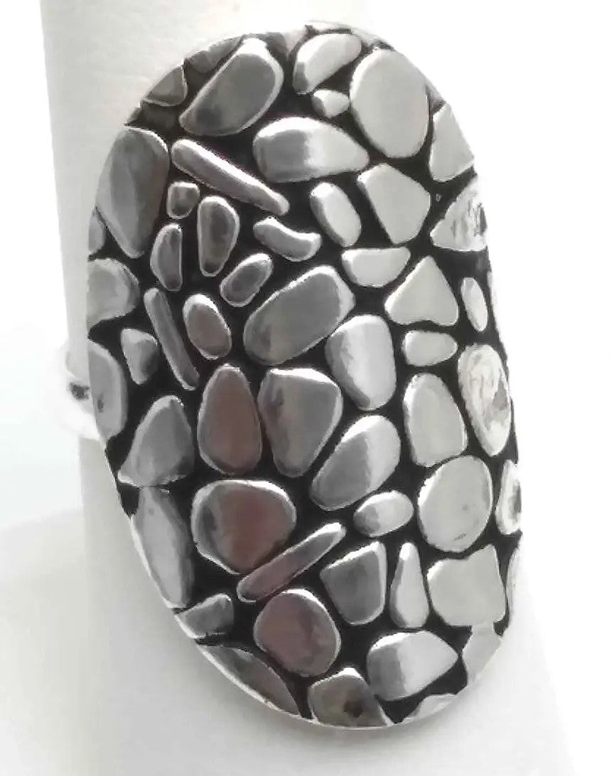 River Stone Silver Statement Ring