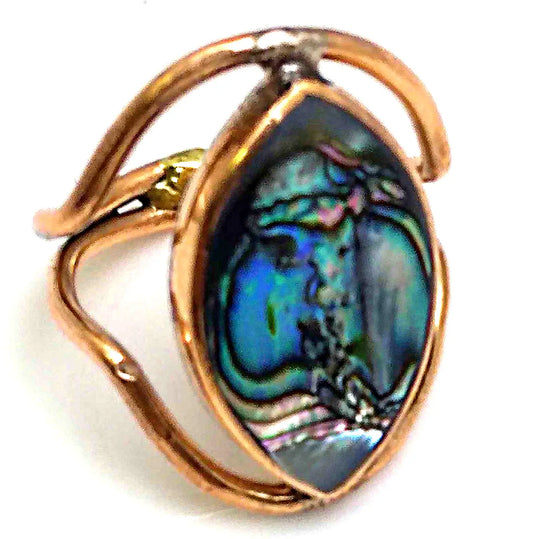 Silverio Blue Pacific Abalone Ascendancy Brut Copper Ring