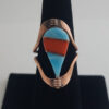 Large Semiprecious Stone Inlay Pure Healing Copper Flip Ring