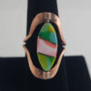 Large Semiprecious Stone Inlay Pure Healing Copper Flip Ring