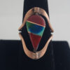 Large Semiprecious Stone Inlay Pure Healing Copper Flip Ring