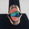 Large Semiprecious Stone Inlay Pure Healing Copper Flip Ring