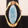Large Semiprecious Stone Inlay Golden Bronze Flip Rings