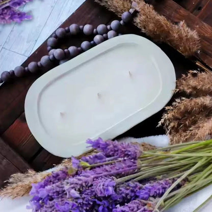 Wooden Dough Bowl Candles
