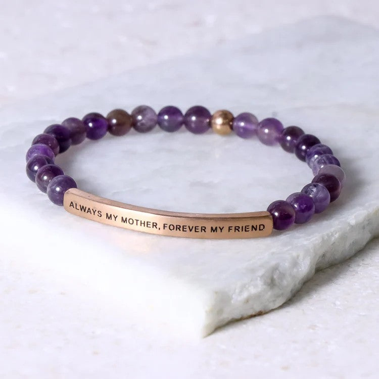 Bracelet: Always my Mother -Amethyst