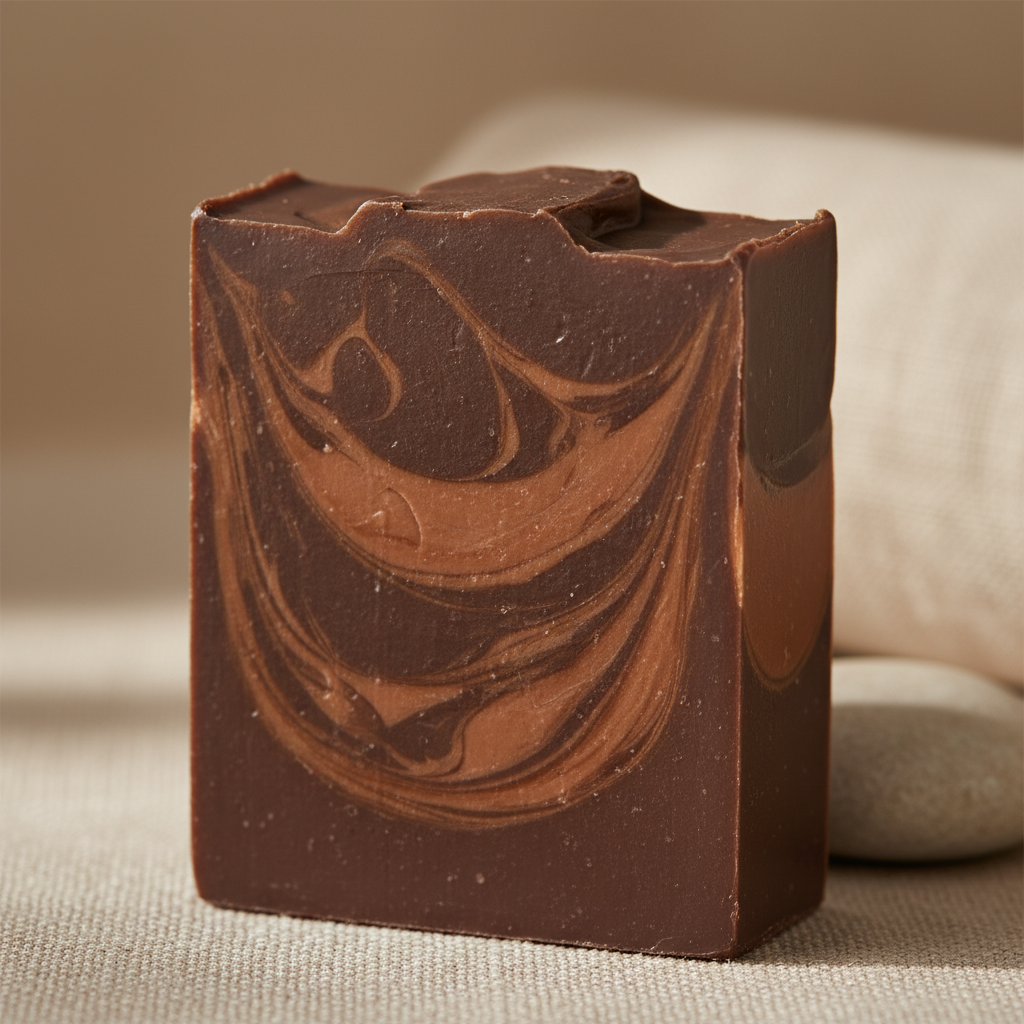 Cinnamon and chocolate soap bar