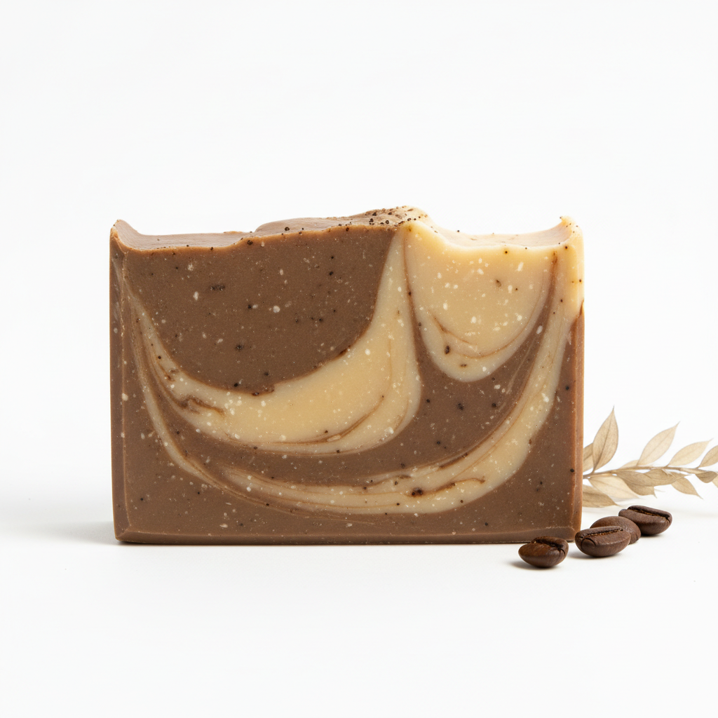 coffee and creme bar soap in retangle shape