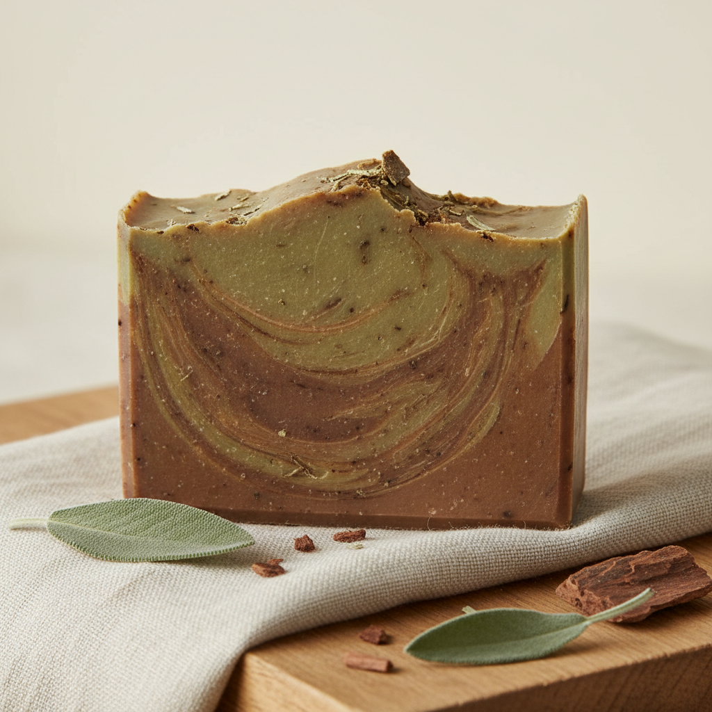 Create a soap bar of cedar and sage