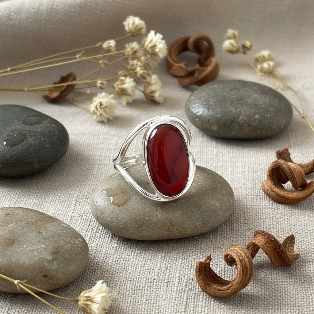 Lg Semiprecious Stone Inlay Rings