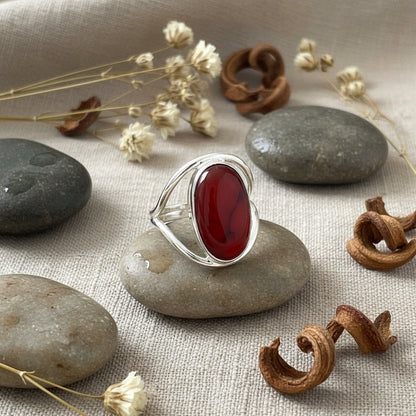 Lg Semiprecious Stone Inlay Rings