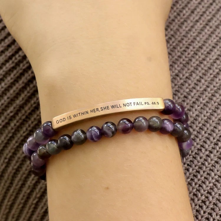 Bracelet: God is Within Her - Amethyst