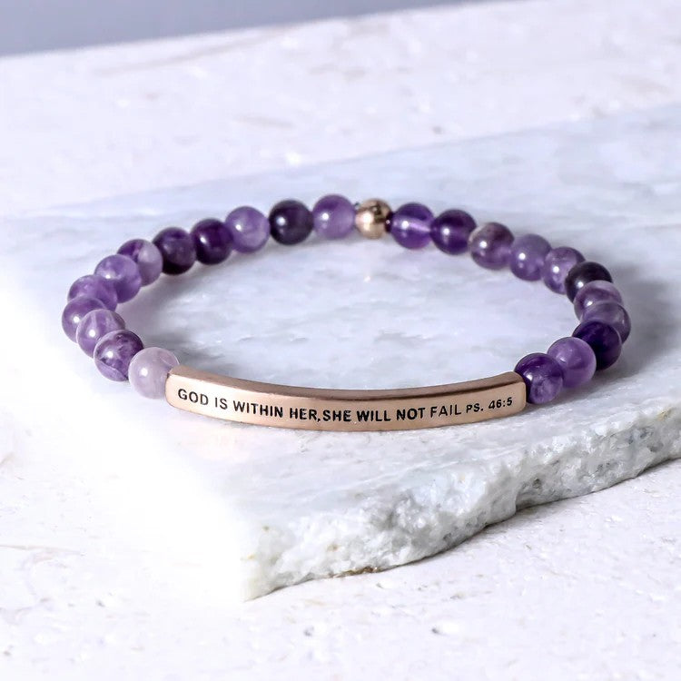 Bracelet: God is Within Her - Amethyst