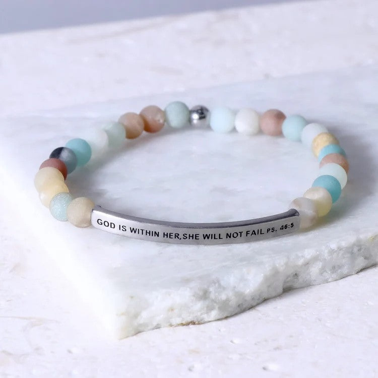 Bracelet: God is Within Her - Amazonite
