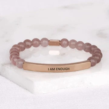 Bracelet: I am enough - Pink Quartz
