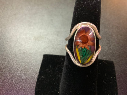 Wildflower Silver Terrarium Ring