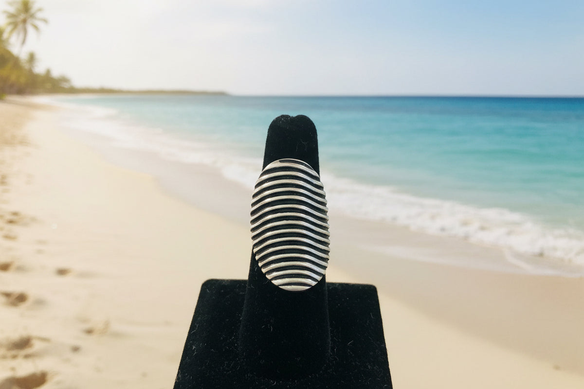 Ocean Wave Silver Statement Ring