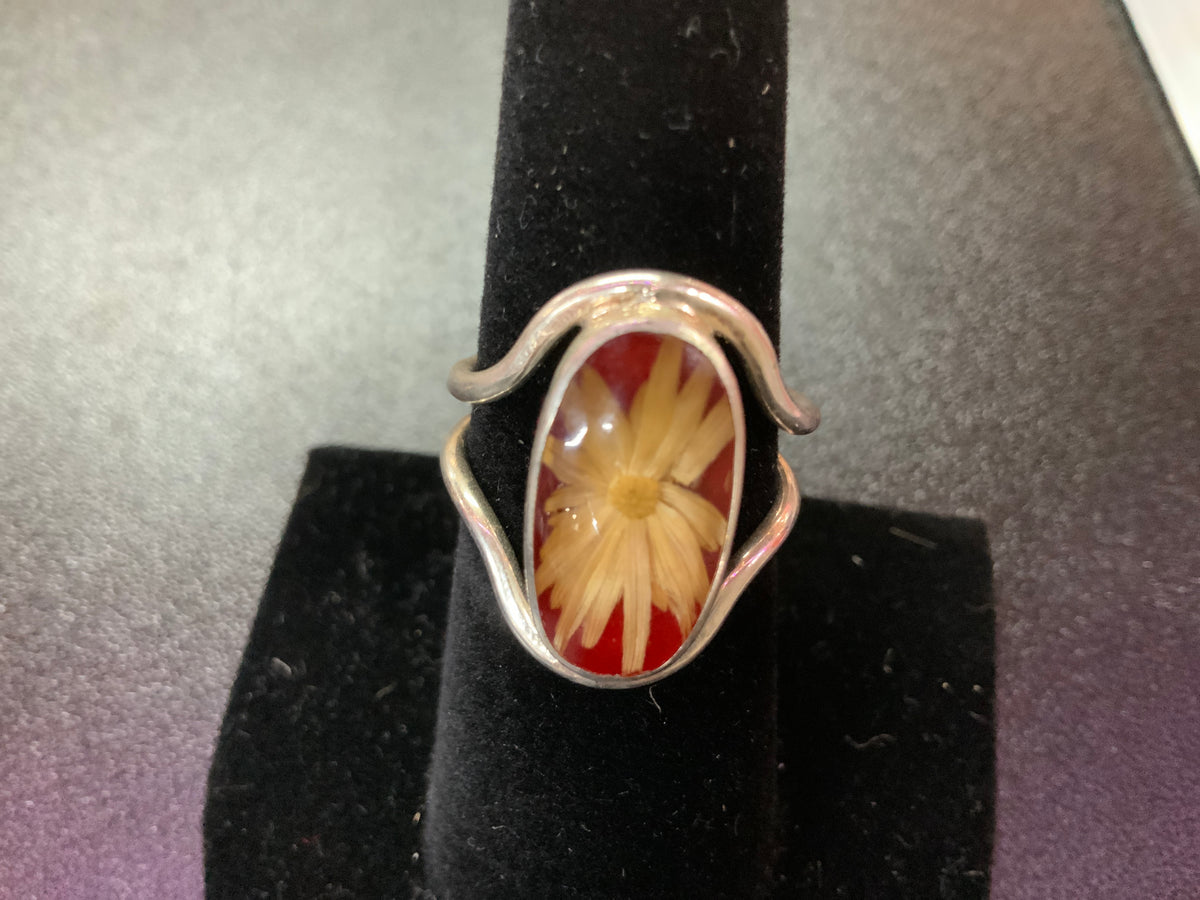 Wildflower Silver Terrarium Ring