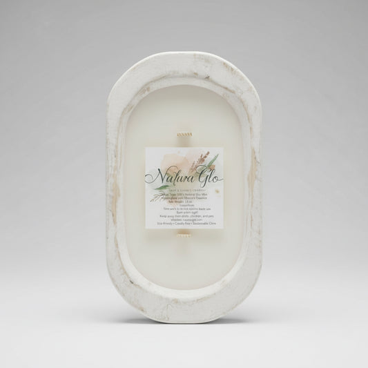 Hand-Poured Soy Wax Wooden Dough Bowl Candle